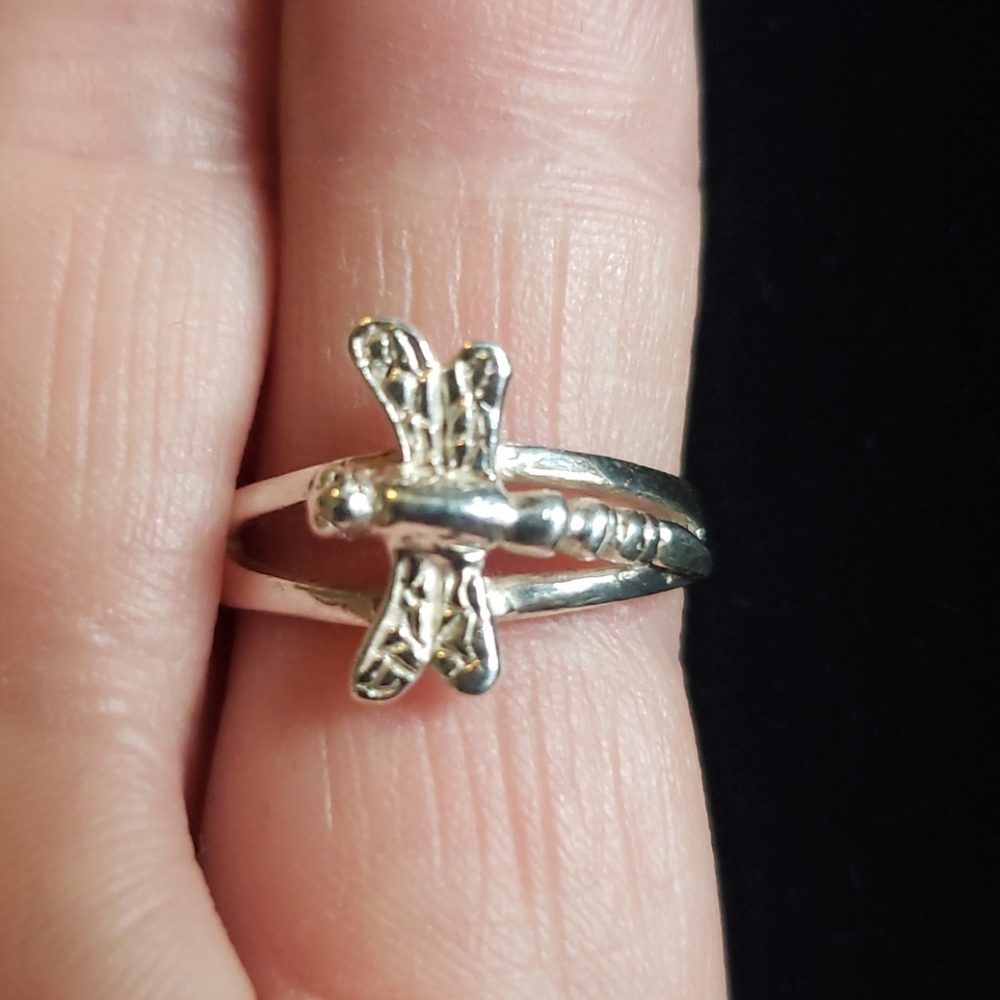 Stamped 925 Sterling Silver Dragonfly Toe Ring